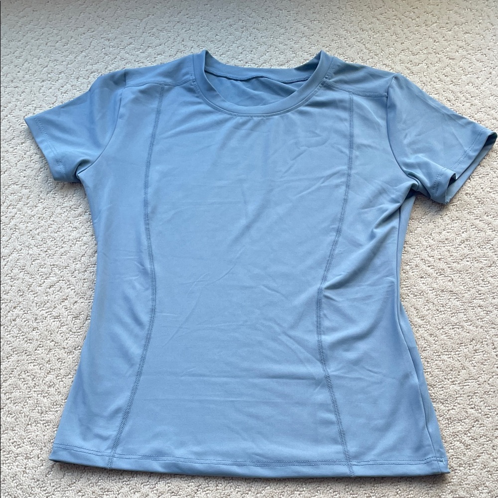 Loovoo Women's Blue Compression Dry Fit Athletic Top Medium